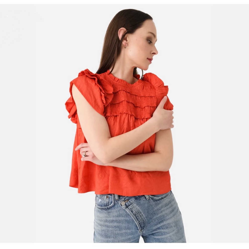 Sea New York | NWOT - Roberta Blouse - Red/Orange - Size M - Silk